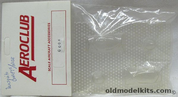 Aeroclub 1/72 Mosquito Canopies (2) and Noses (2), C004 plastic model kit
